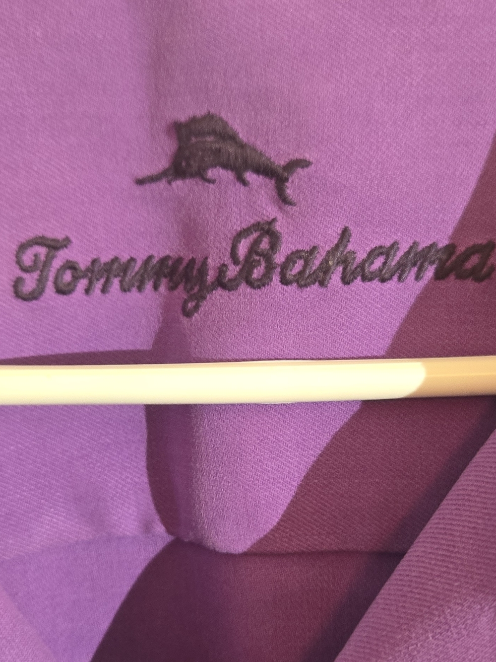 Tommy Bahama Solid Purple Short-Sleeve Camp Shirt - Picture 2 of 6